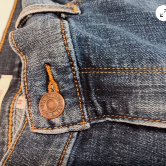 Levi's Classic Boot‎ Cut Jeans Womens 14 Stretch Blue Denim 5 Pocket Style B24 - Picture 10 of 12